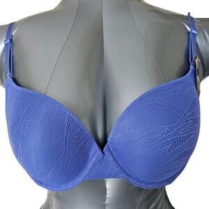 Sweet Nothings by Maidenform Push-Up T-Shirt Bra - Blue, 36C, Convertible Underw